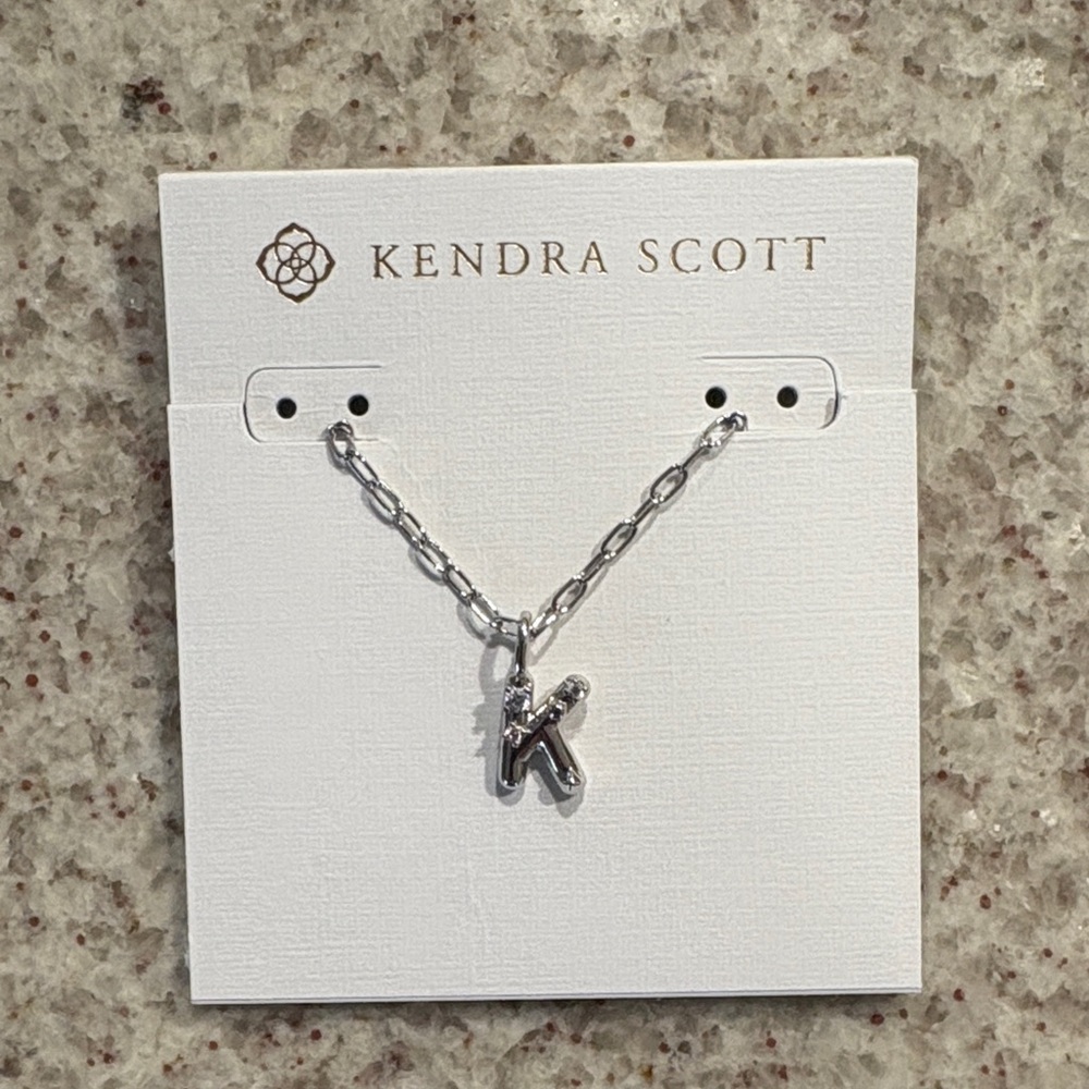 Kendra Scott Silver 'K' Charm Necklace